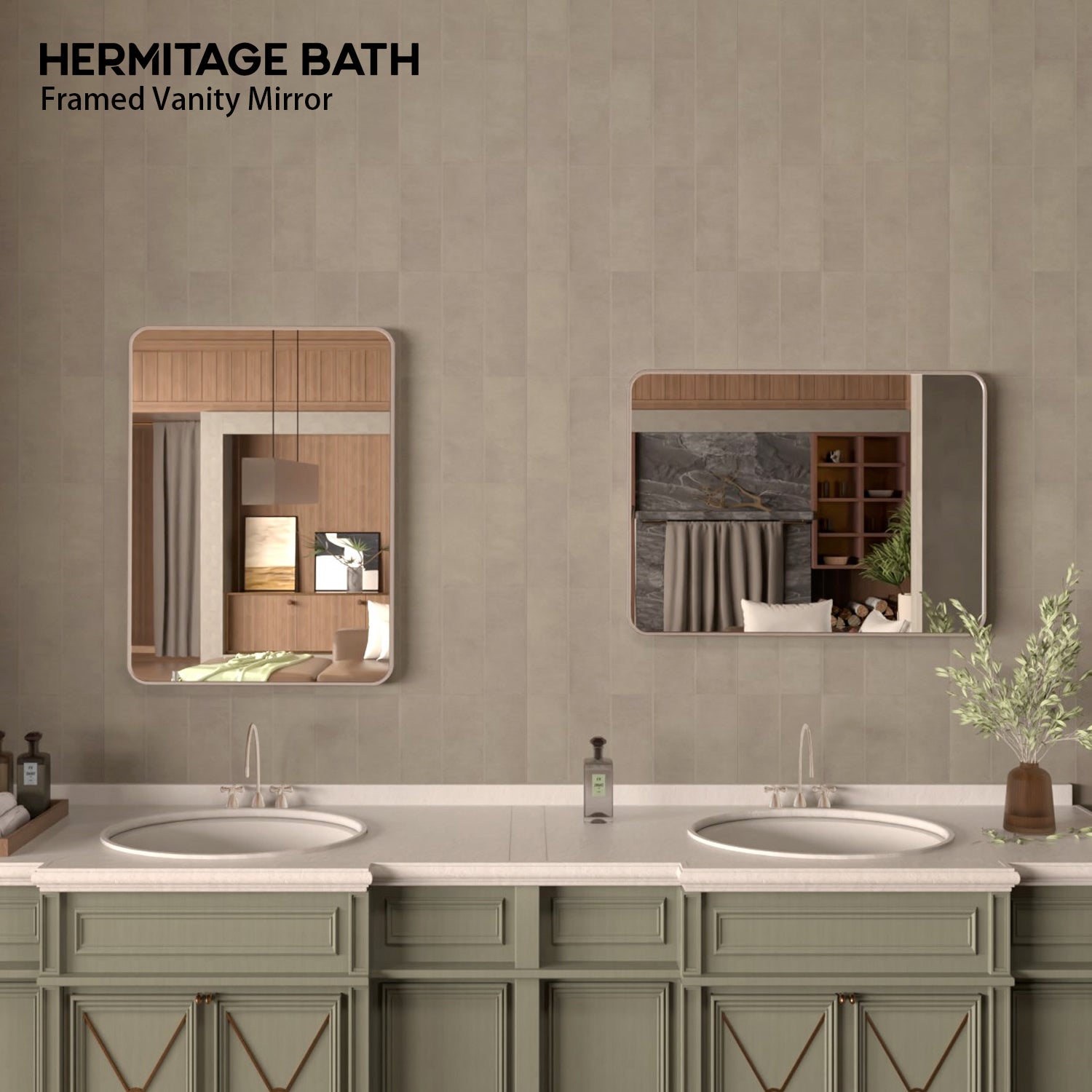 Cosy 24 in. W x 32 in. H Rectangular Framed Wall Bathroom Vanity Mirror SM-2432BN-8