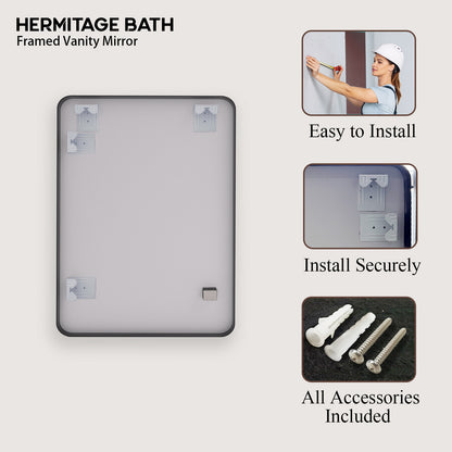 Cosy 24 in. W x 32 in. H Rectangular Framed Wall Bathroom Vanity Mirror