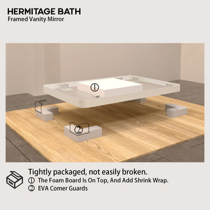 S Cosy 24 in. W x 36 in. H Rectangular Framed Wall Bathroom Vanity Mirror in Wood Grain