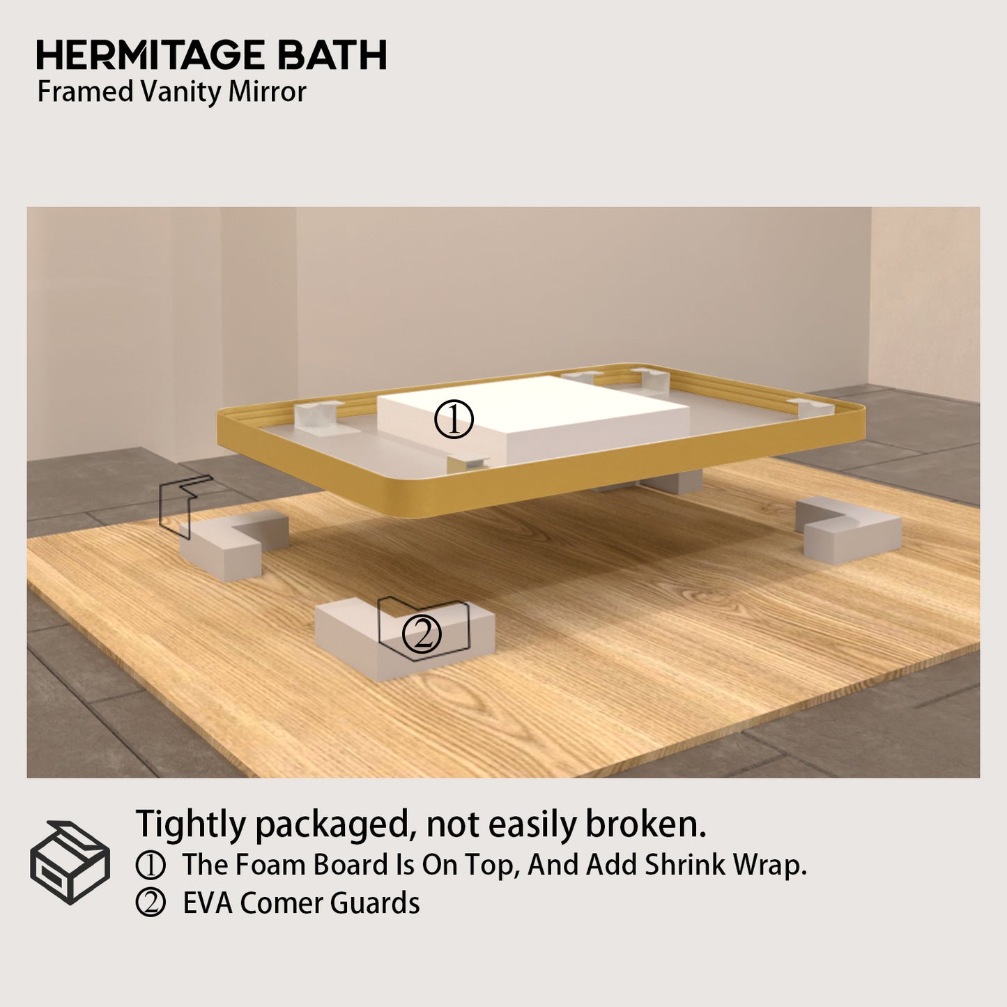 Cosy 24 in. W x 36 in. H Rectangular Framed Wall Bathroom Vanity Mirror SM-2436G-12_464052df-b9bd-4cdb-a367-f0b58a080563