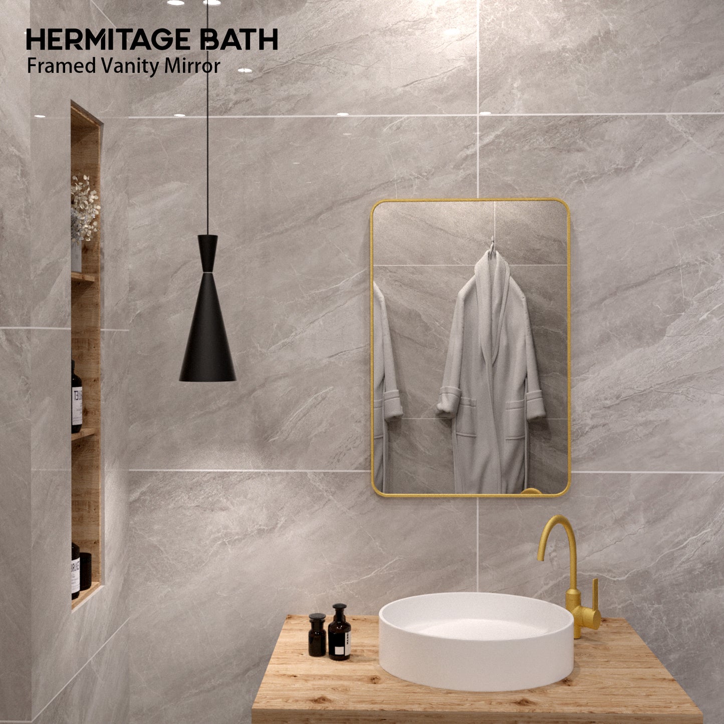 Cosy 24 in. W x 36 in. H Rectangular Framed Wall Bathroom Vanity Mirror SM-2436G-9_07b39cb8-ae60-4ff3-9b73-f103784aa62d