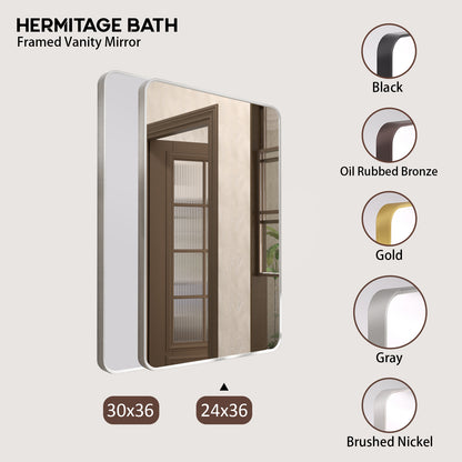S Cosy 24 in. W x 36 in. H Rectangular Framed Wall Bathroom Vanity Mirror in Wood Grain