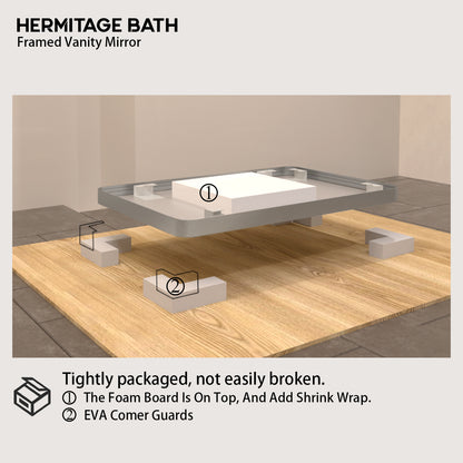 S Cosy 24 in. W x 36 in. H Rectangular Framed Wall Bathroom Vanity Mirror in Wood Grain