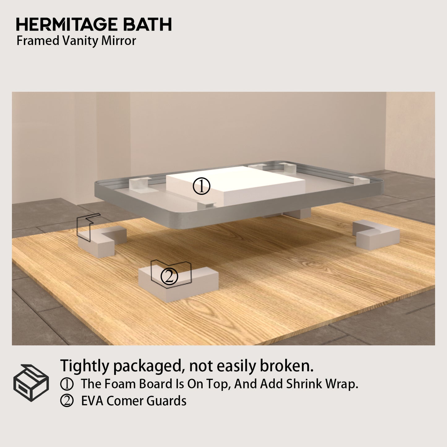 Rectangular Framed Wall Bathroom Vanity Mirror SM-2436GY-12_e21d727f-de8a-4299-b57e-c1d3f8d2fbd5