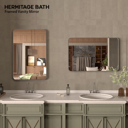 S Cosy 24 in. W x 36 in. H Rectangular Framed Wall Bathroom Vanity Mirror in Wood Grain