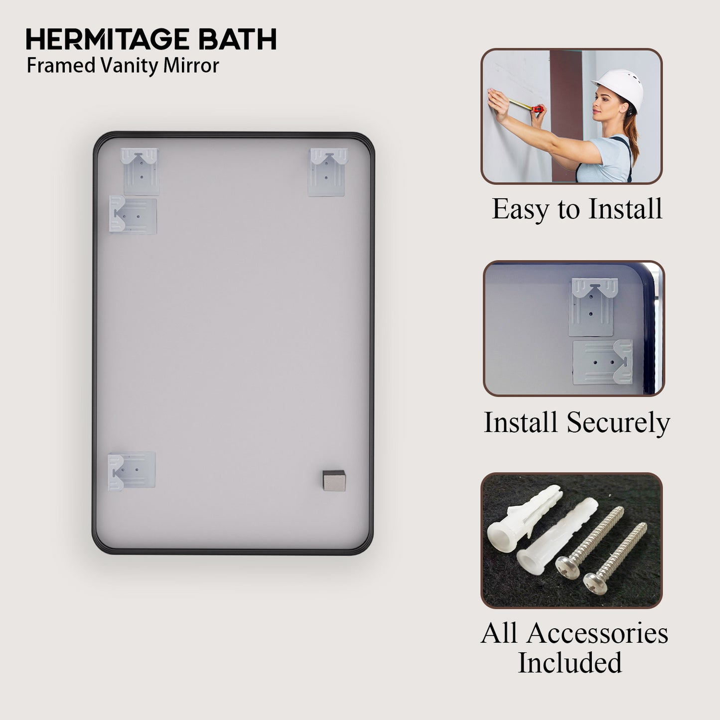 Cosy 24 in. W x 36 in. H Rectangular Framed Wall Bathroom Vanity Mirror SM-2436MB-11_902c7a01-689a-4631-875a-8b5436bf0d1c