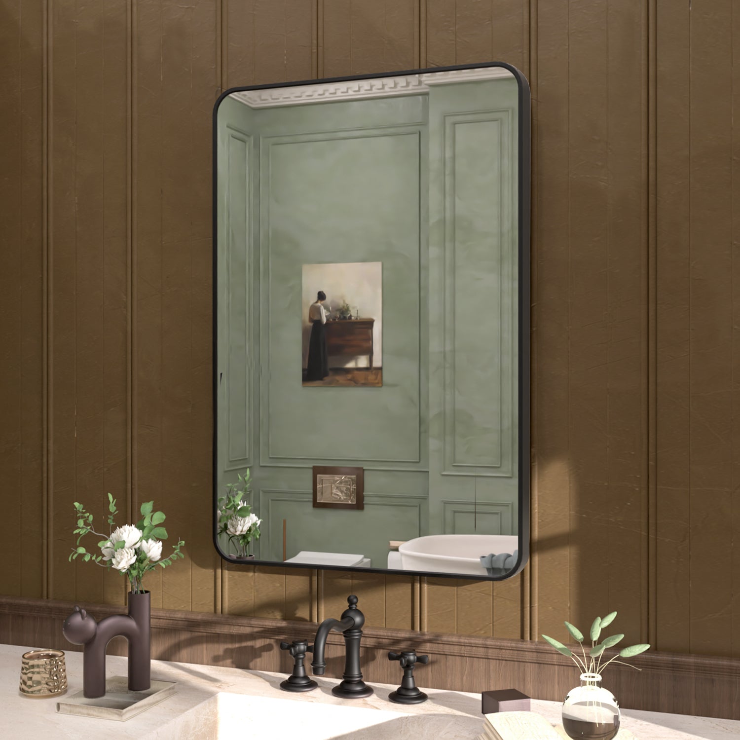 Cosy 24 in. W x 36 in. H Rectangular Framed Wall Bathroom Vanity Mirror SM-2436MB-2_ef919ae9-1c9d-47c6-8e7f-7ddc7698c362