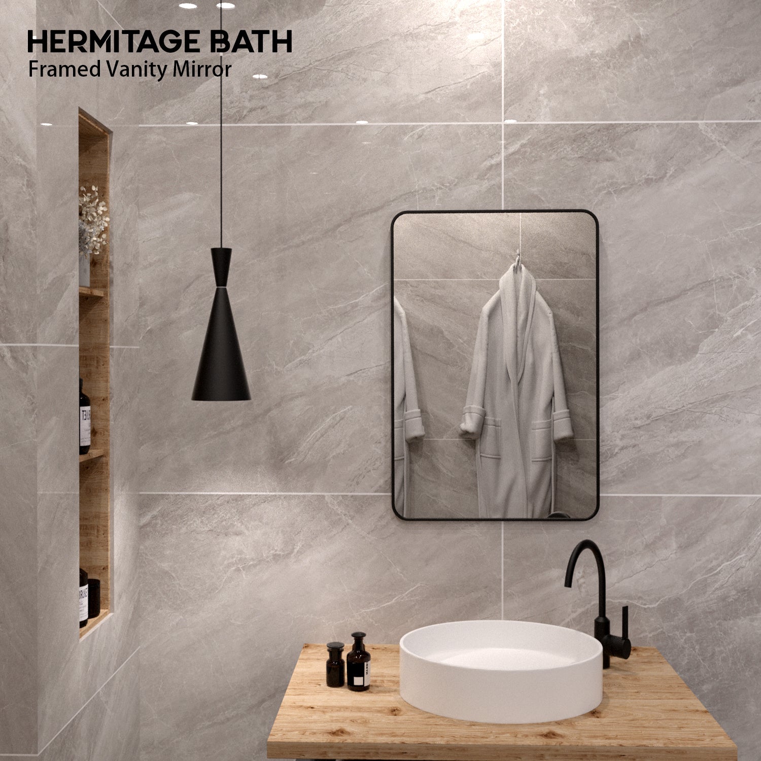Rectangular Framed Wall Bathroom Vanity Mirror SM-2436MB-9_09ba2af3-b18e-4b48-b4e9-773828afcb35