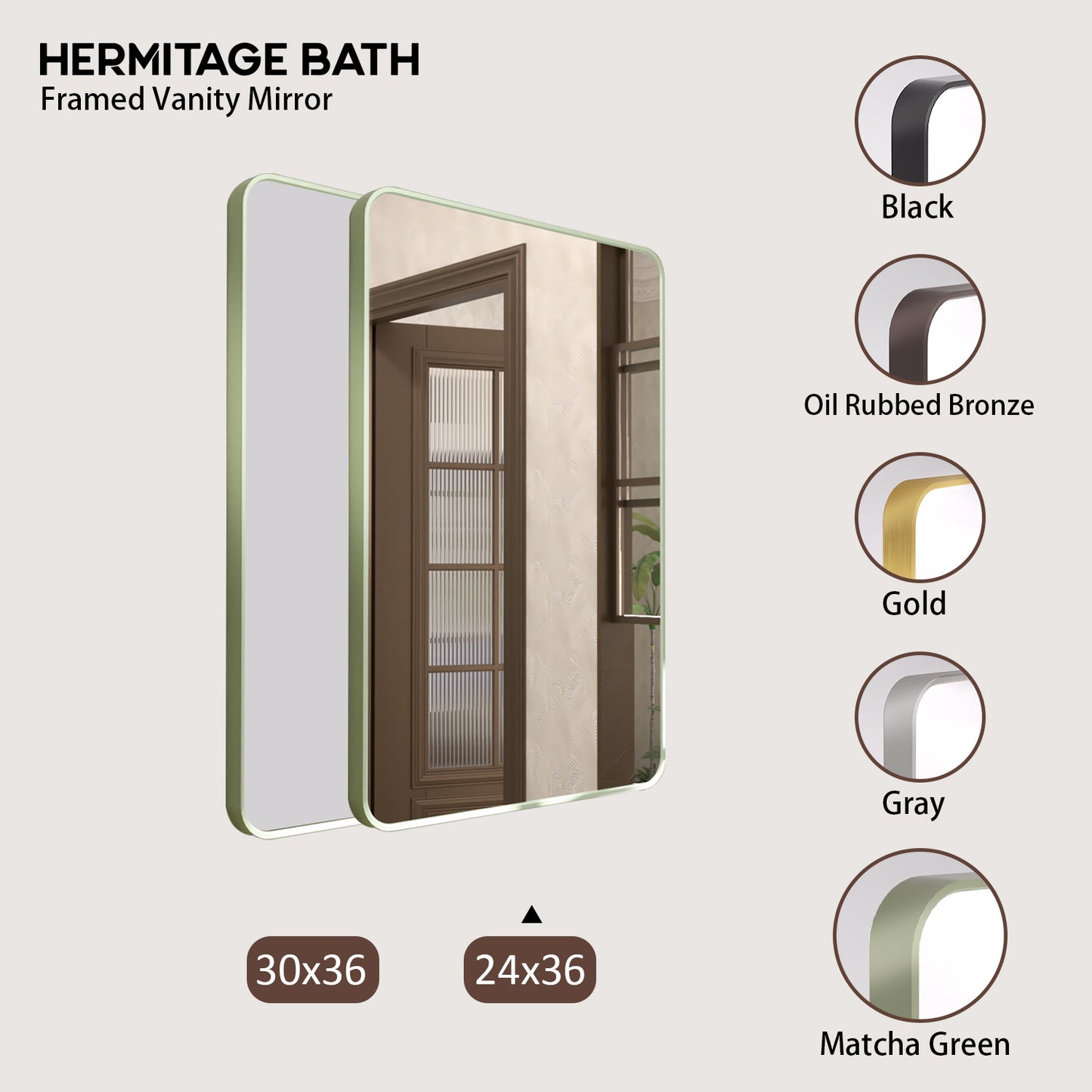 Cosy 24 in. W x 36 in. H Rectangular Framed Wall Bathroom Vanity Mirror SM-2436MG-10