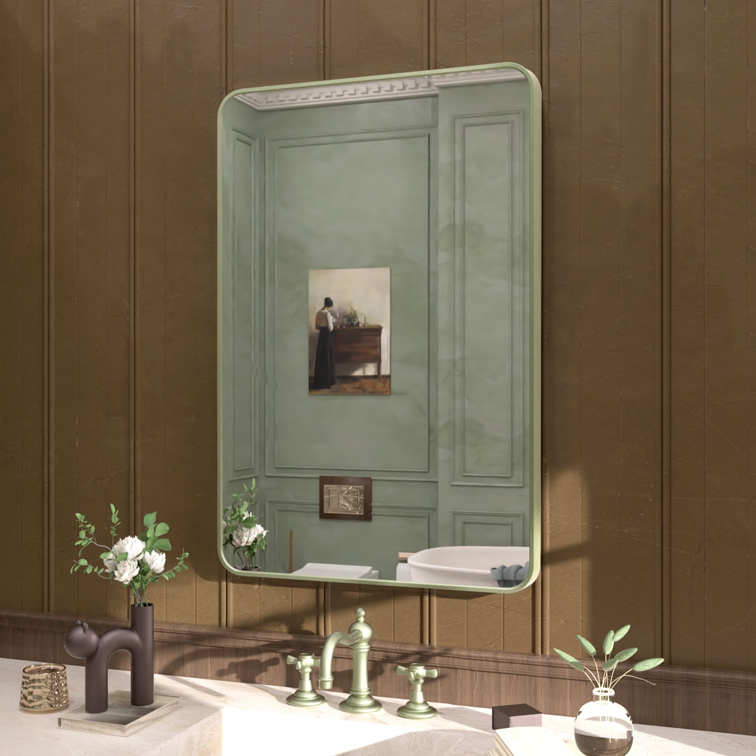 Cosy 24 in. W x 36 in. H Rectangular Framed Wall Bathroom Vanity Mirror SM-2436MG-2