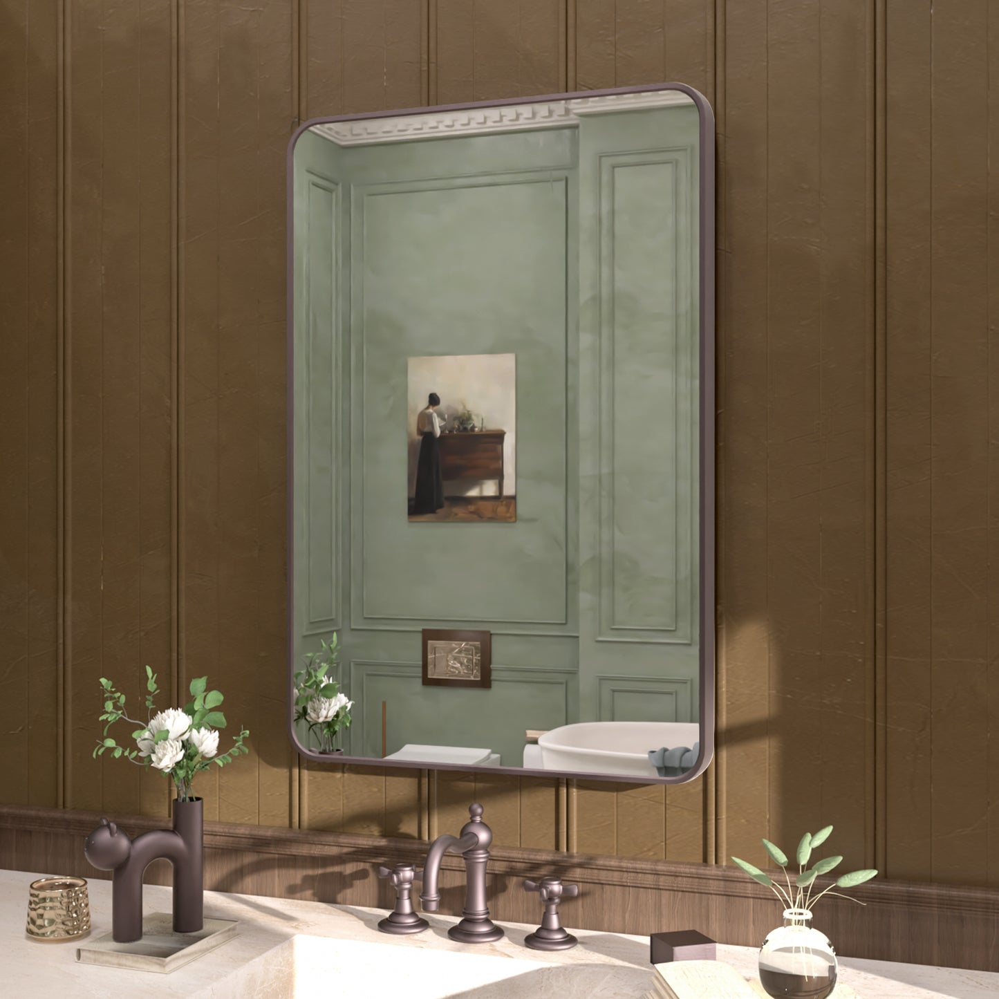 Cosy 24 in. W x 36 in. H Rectangular Framed Wall Bathroom Vanity Mirror SM-2436ORB-2_23792cd5-6516-456a-a5bd-952809265730