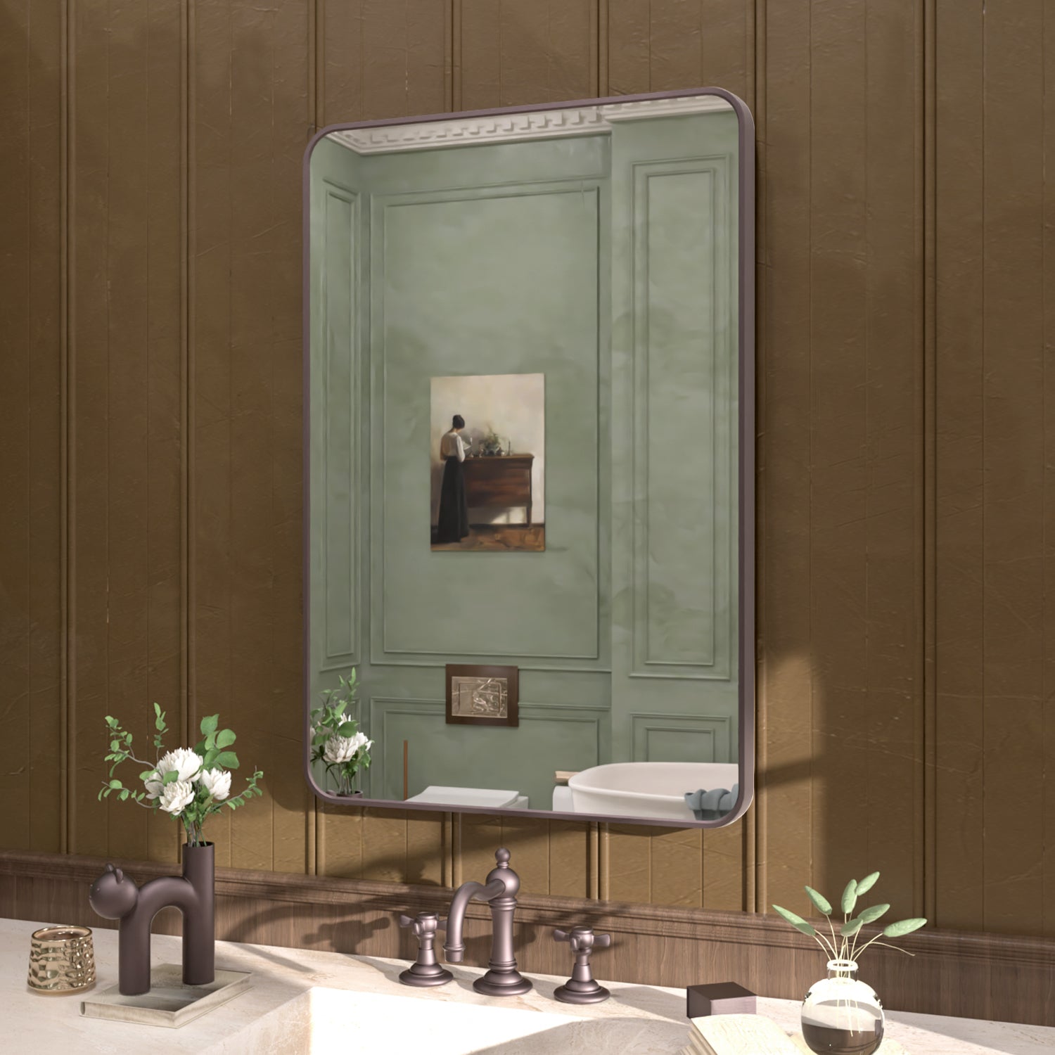 Cosy 24 in. W x 36 in. H Rectangular Framed Wall Bathroom Vanity Mirror SM-2436ORB-2_23792cd5-6516-456a-a5bd-952809265730