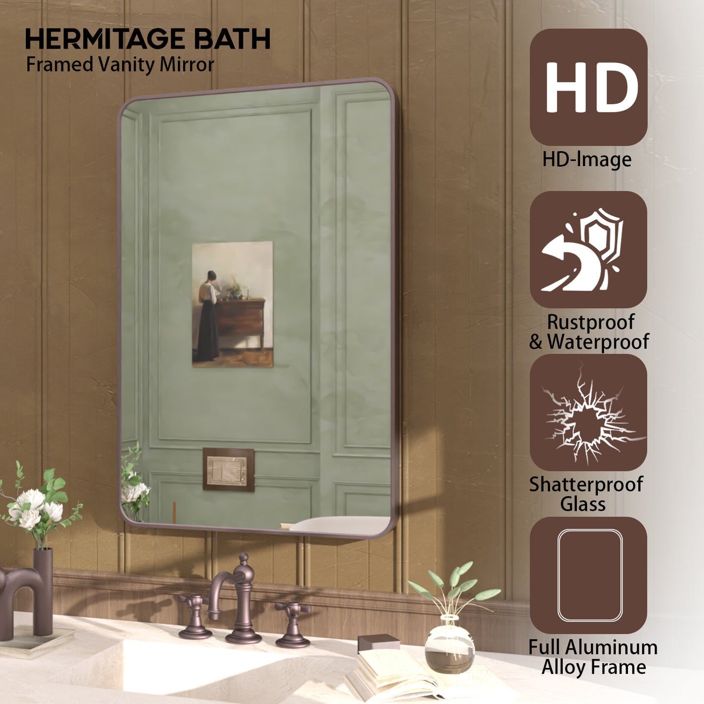 Cosy 24 in. W x 36 in. H Rectangular Framed Wall Bathroom Vanity Mirror SM-2436ORB-4_3ea0648a-dea3-4001-ab17-deeff4d89ca7