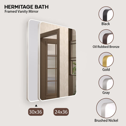 Cosy 30 in. W x 36 in. H Rectangular Framed Wall Bathroom Vanity Mirror SM-3036BN-10_eb4ab213-0416-4756-b8dd-bd04a8c4f9b5
