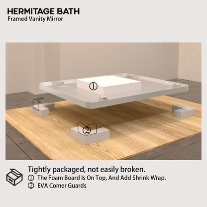 30 in. W x 36 in. H Rectangular Framed Wall Bathroom Vanity Mirror SM-3036BN-12