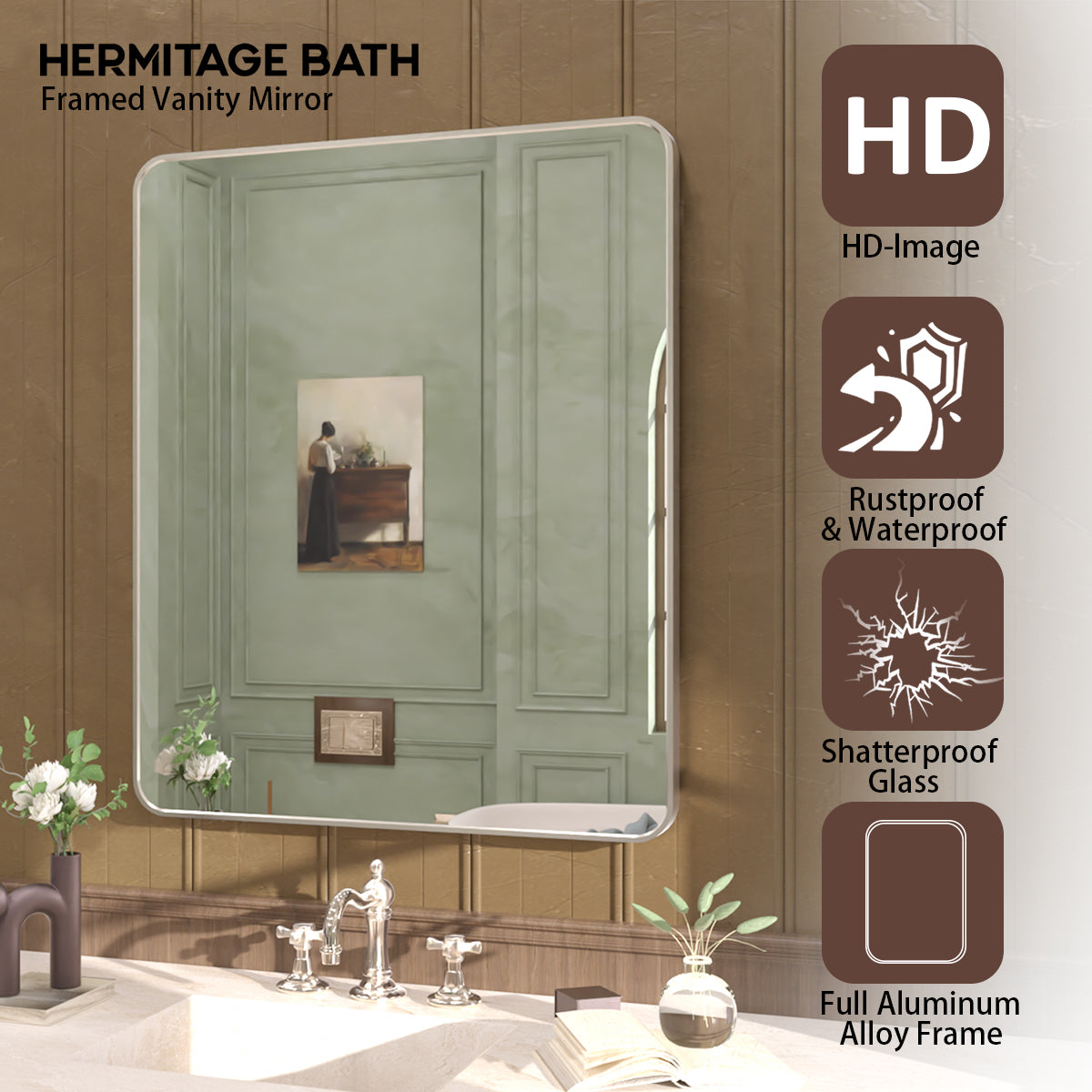 Rectangular Framed Wall Bathroom Vanity Mirror SM-3036BN-4_c5028490-55cc-4d1d-9b96-49bd74a996bc