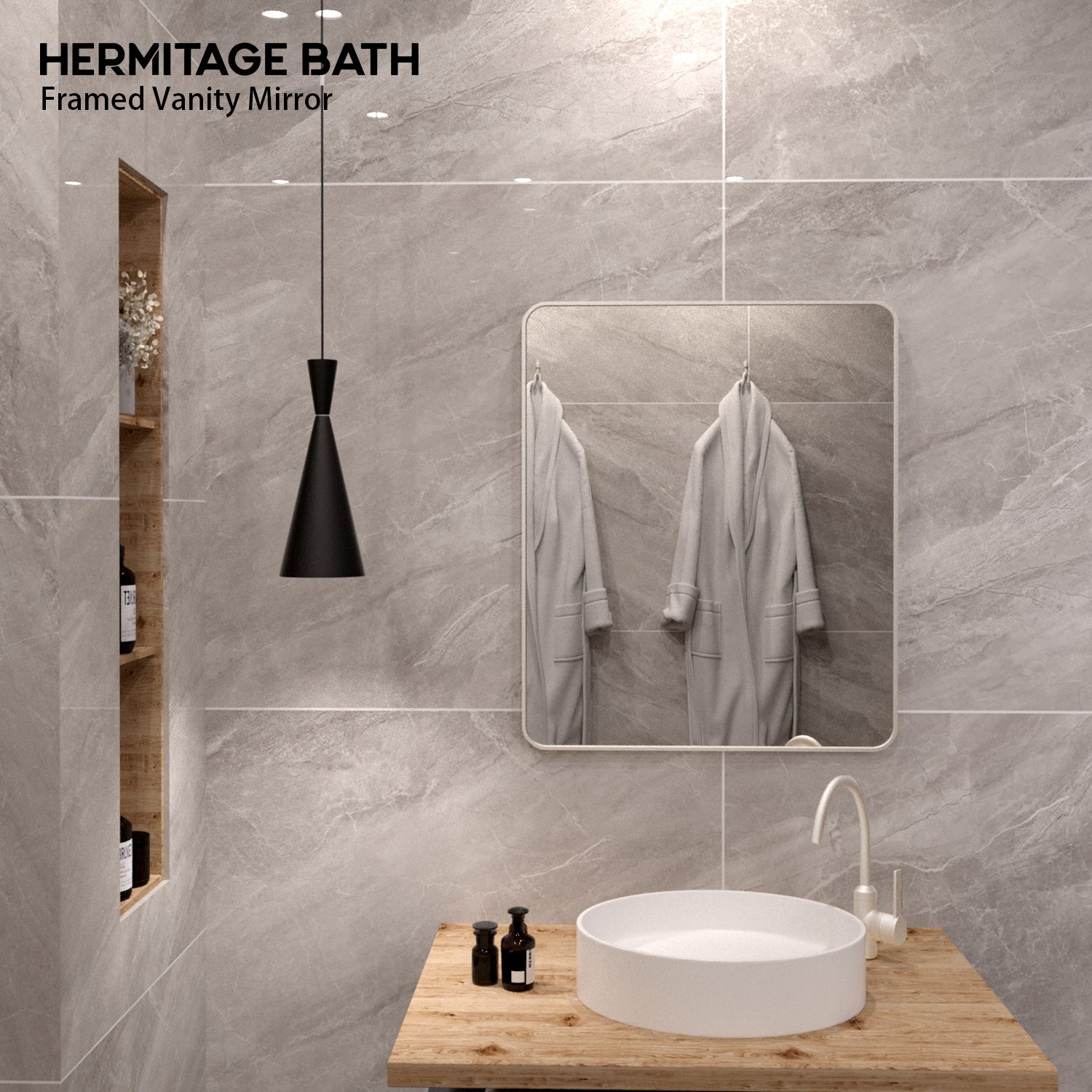 Cosy 30 in. W x 36 in. H Rectangular Framed Wall Bathroom Vanity Mirror SM-3036BN-9_daed8d10-9861-4f59-adf2-62d95ea40bc1