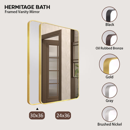 Cosy 30 in. W x 36 in. H Rectangular Framed Wall Bathroom Vanity Mirror SM-3036G-10_c790b709-aef1-4724-bf75-1630fc9af209