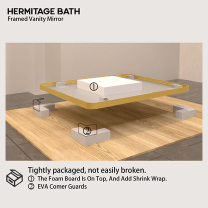 30 in. W x 36 in. H Rectangular Framed Wall Bathroom Vanity Mirror SM-3036G-12