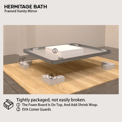 30 in. W x 36 in. H Rectangular Framed Wall Bathroom Vanity Mirror SM-3036GY-12