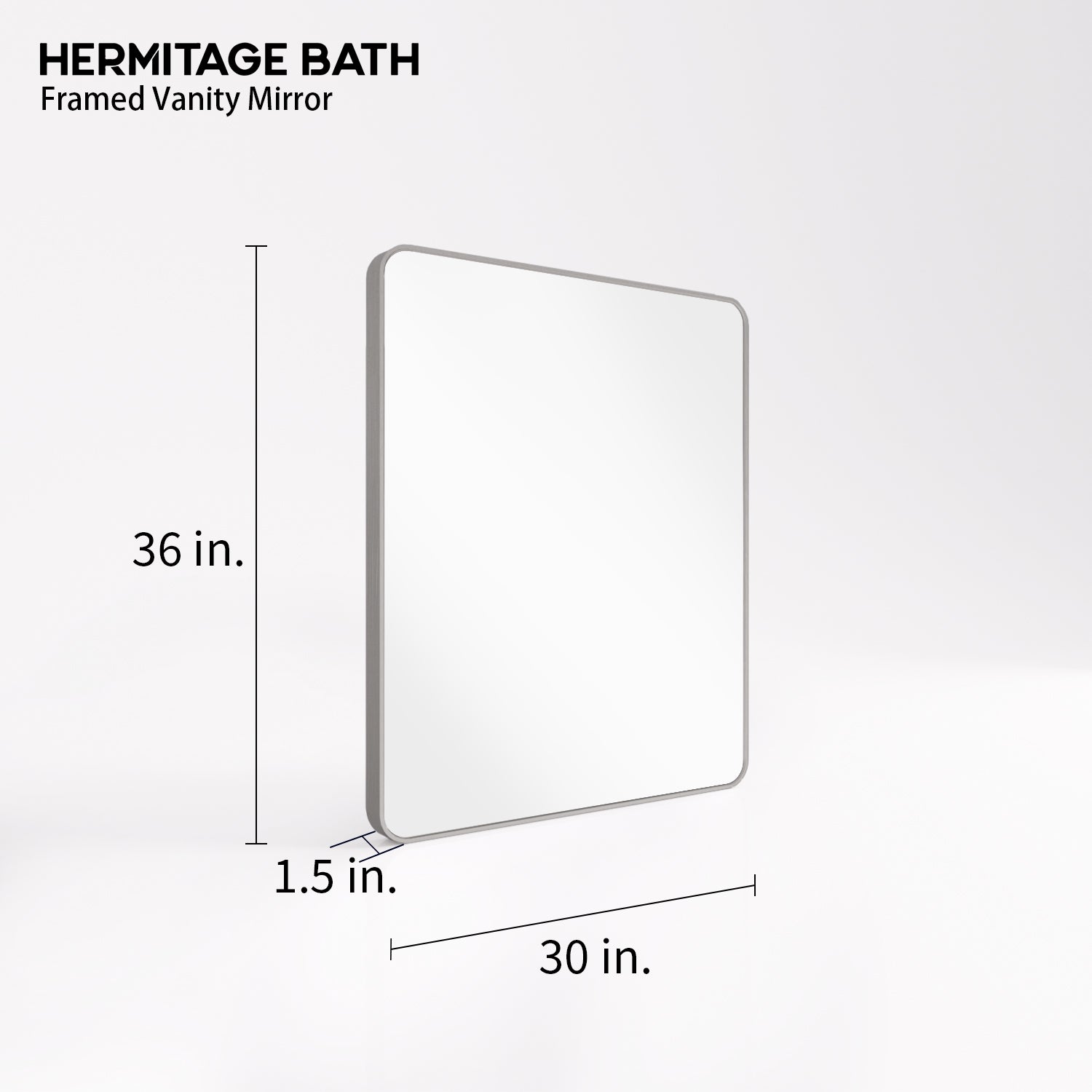 30 in. W x 36 in. H Rectangular Framed Wall Bathroom Vanity Mirror SM-3036GY-3