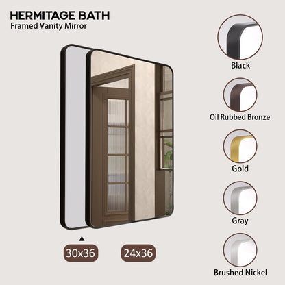 Cosy 24 in. W x 36 in. H Rectangular Framed Wall Bathroom Vanity Mirror