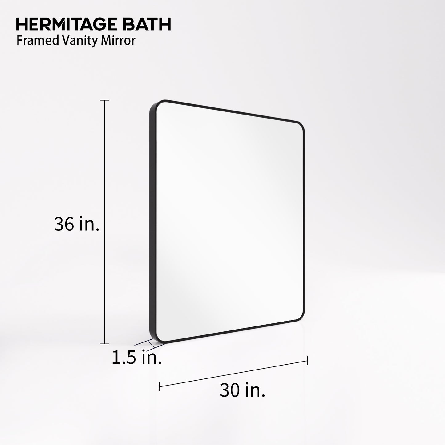 30 in. W x 36 in. H Rectangular Framed Wall Bathroom Vanity Mirror SM-3036MB-3