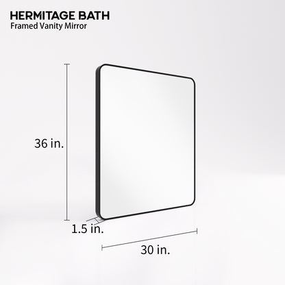 30 in. W x 36 in. H Rectangular Framed Wall Bathroom Vanity Mirror SM-3036MB-3