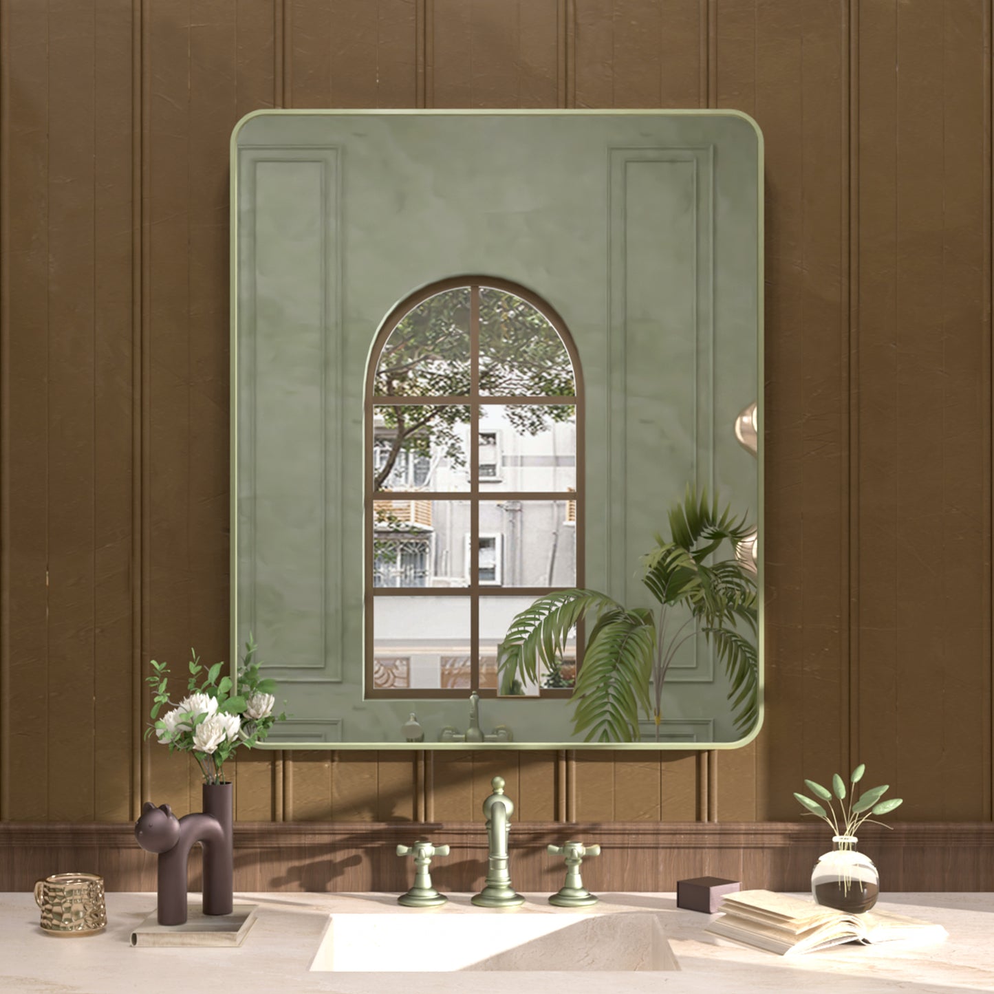 Cosy 30 in. W x 36 in. H Rectangular Framed Wall Bathroom Vanity Mirror Green SM-3036MG-1_f3e917ad-d1b7-45e6-ad07-1cd299c0912e