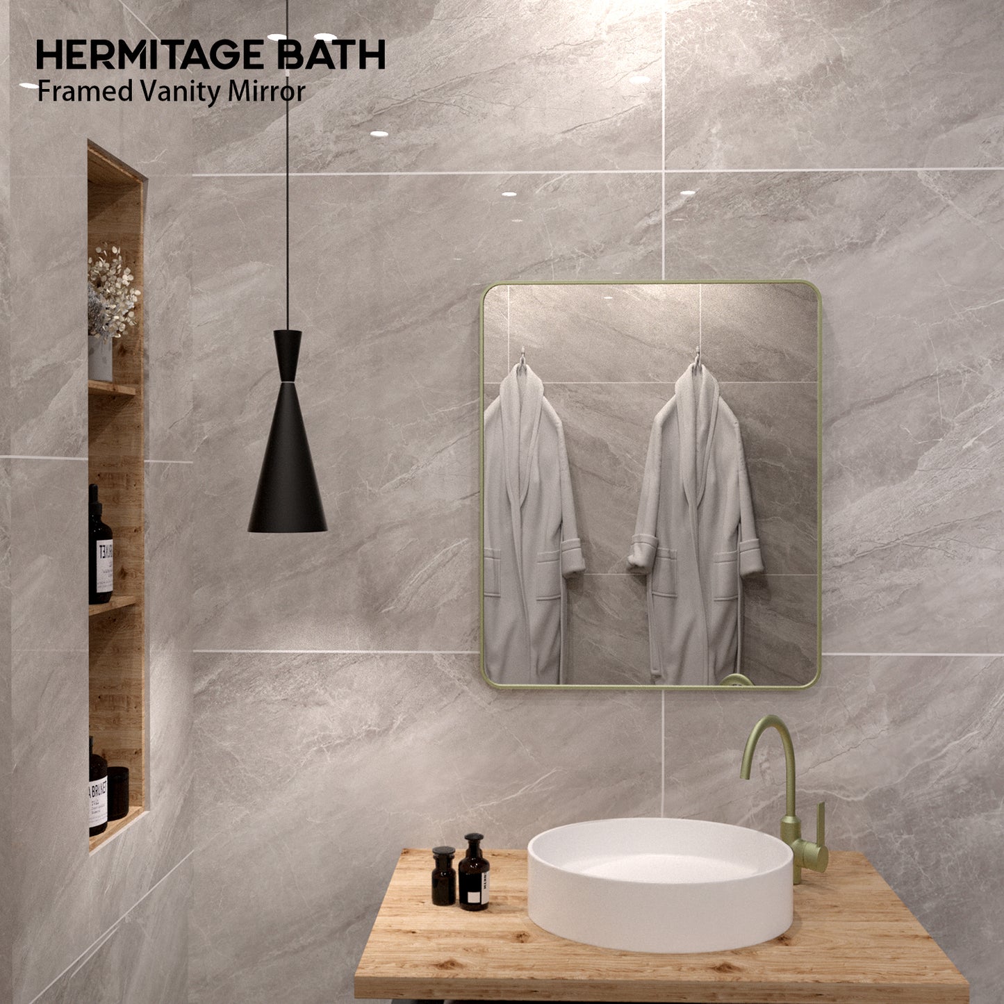 30 in. W x 36 in. H Rectangular Framed Wall Bathroom Vanity Mirror SM-3036MG-9_fddca40e-0a86-46bd-bb70-2bf65631043d