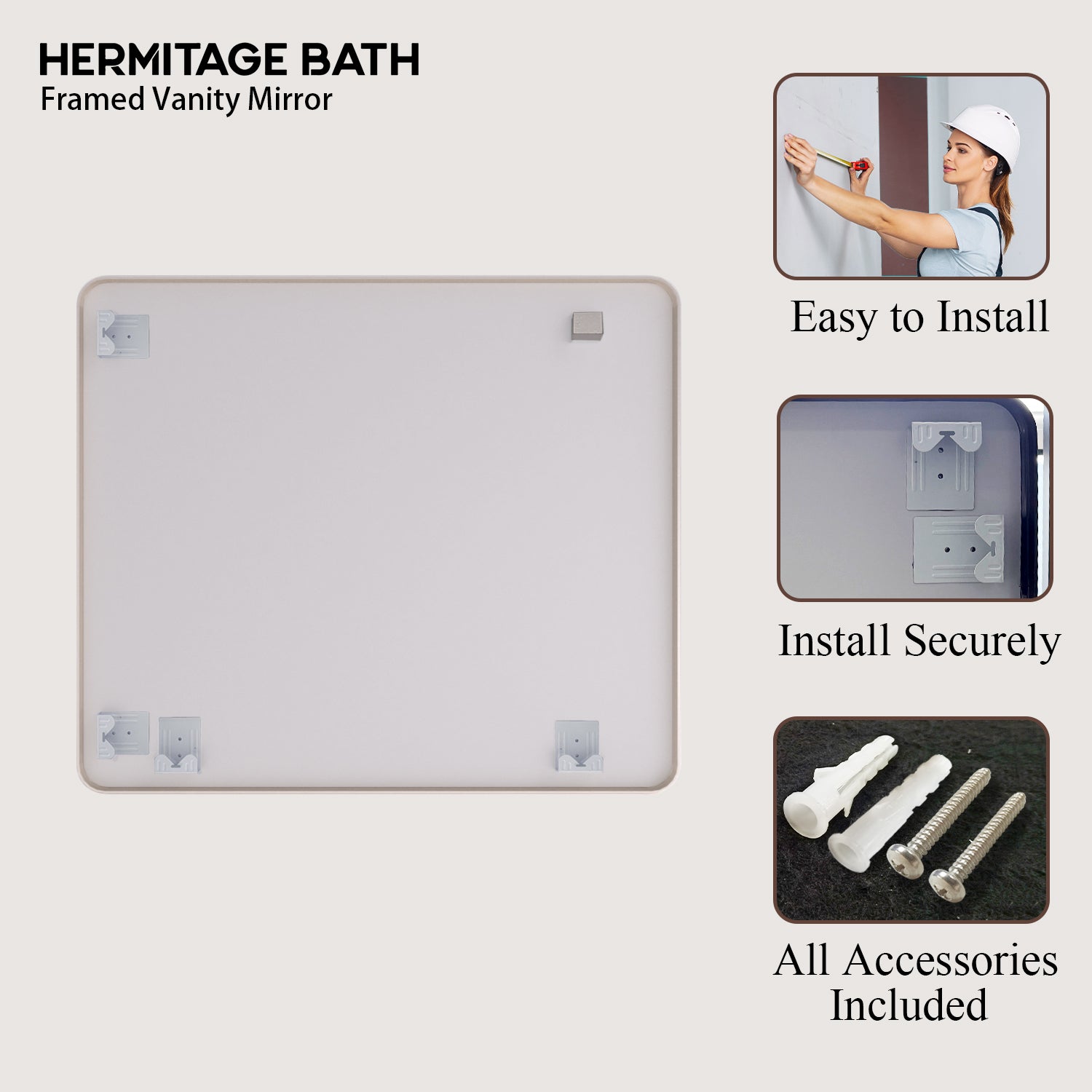 Cosy 42 in. W x 36 in. H Rectangular Framed Wall Bathroom Vanity Mirror SM-4236BN-11