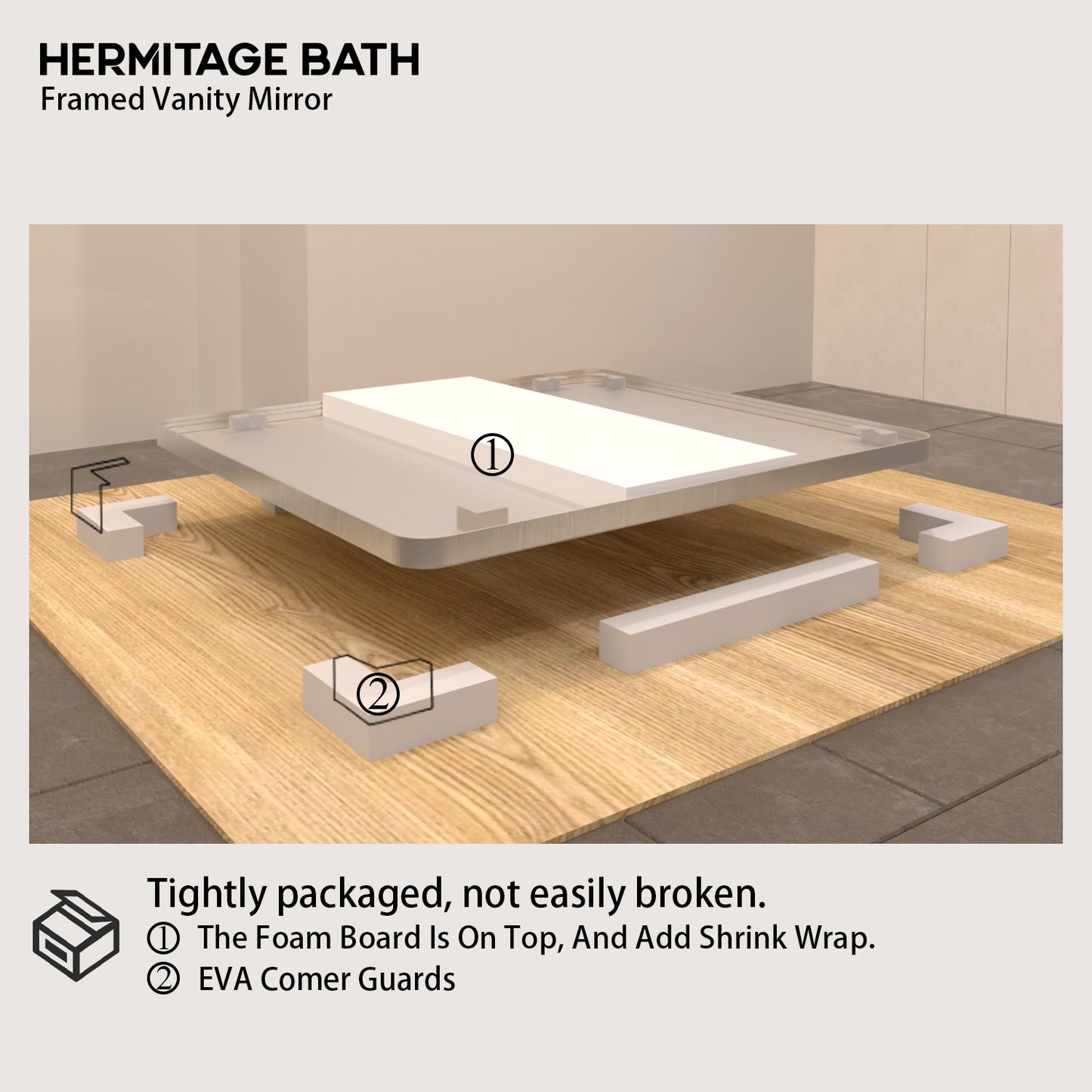 Cosy 42 in. W x 36 in. H Rectangular Framed Wall Bathroom Vanity Mirror SM-4236BN-12