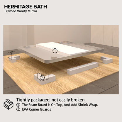 Cosy 42 in. W x 36 in. H Rectangular Framed Wall Bathroom Vanity Mirror SM-4236BN-12
