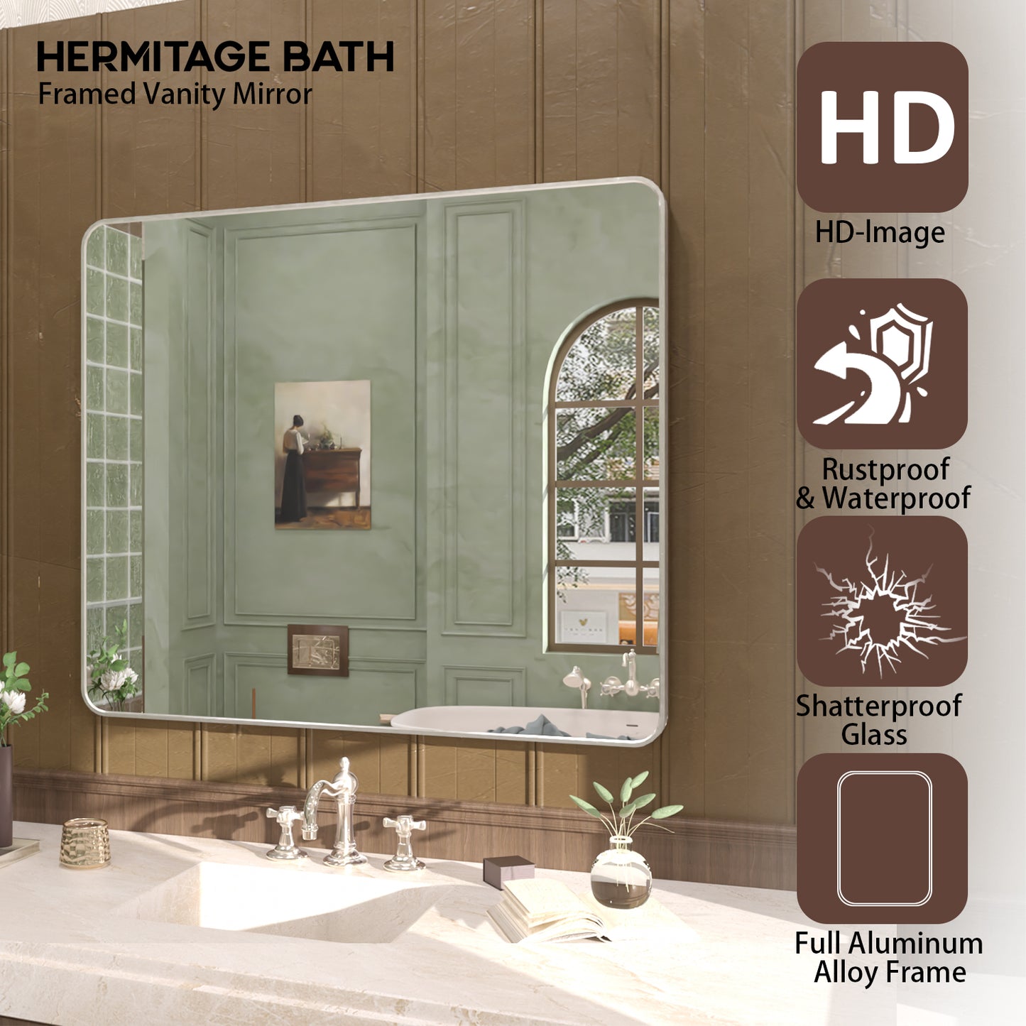 Rectangular Framed Wall Bathroom Vanity Mirror SM-4236BN-4_c183f5de-7042-4cb6-9274-88947d458758