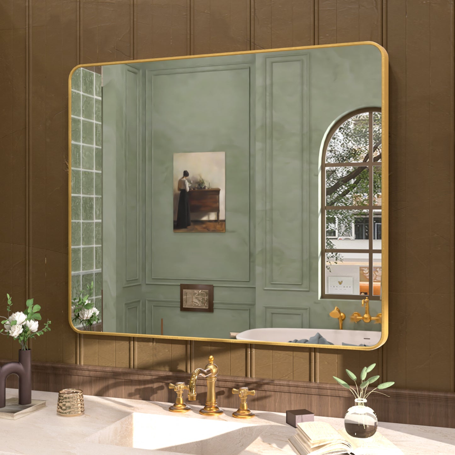Rectangular Framed Wall Bathroom Vanity Mirror SM-4236G-2_1373e757-6ba8-4079-ada4-1a358130b668
