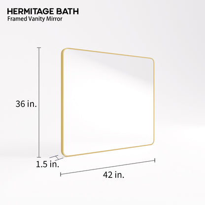 Cosy 42 in. W x 36 in. H Rectangular Framed Wall Bathroom Vanity Mirror SM-4236G-3