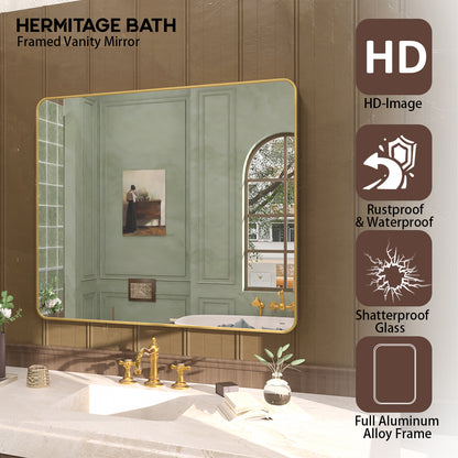 Cosy 42 in. W x 36 in. H Rectangular Framed Wall Bathroom Vanity Mirror SM-4236G-4