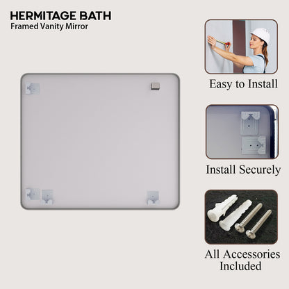 Cosy 42 in. W x 36 in. H Rectangular Framed Wall Bathroom Vanity Mirror SM-4236GY-11
