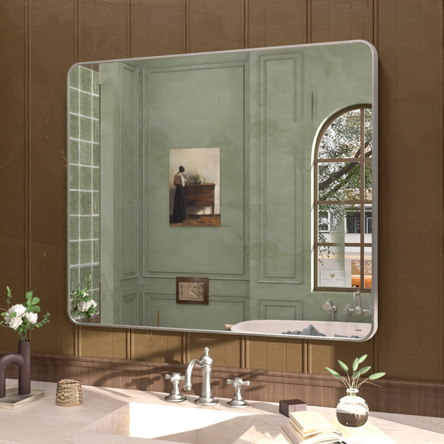 Rectangular Framed Wall Bathroom Vanity Mirror SM-4236GY-2_9f048664-5385-4cb4-a6cf-8f7c832ab8ee