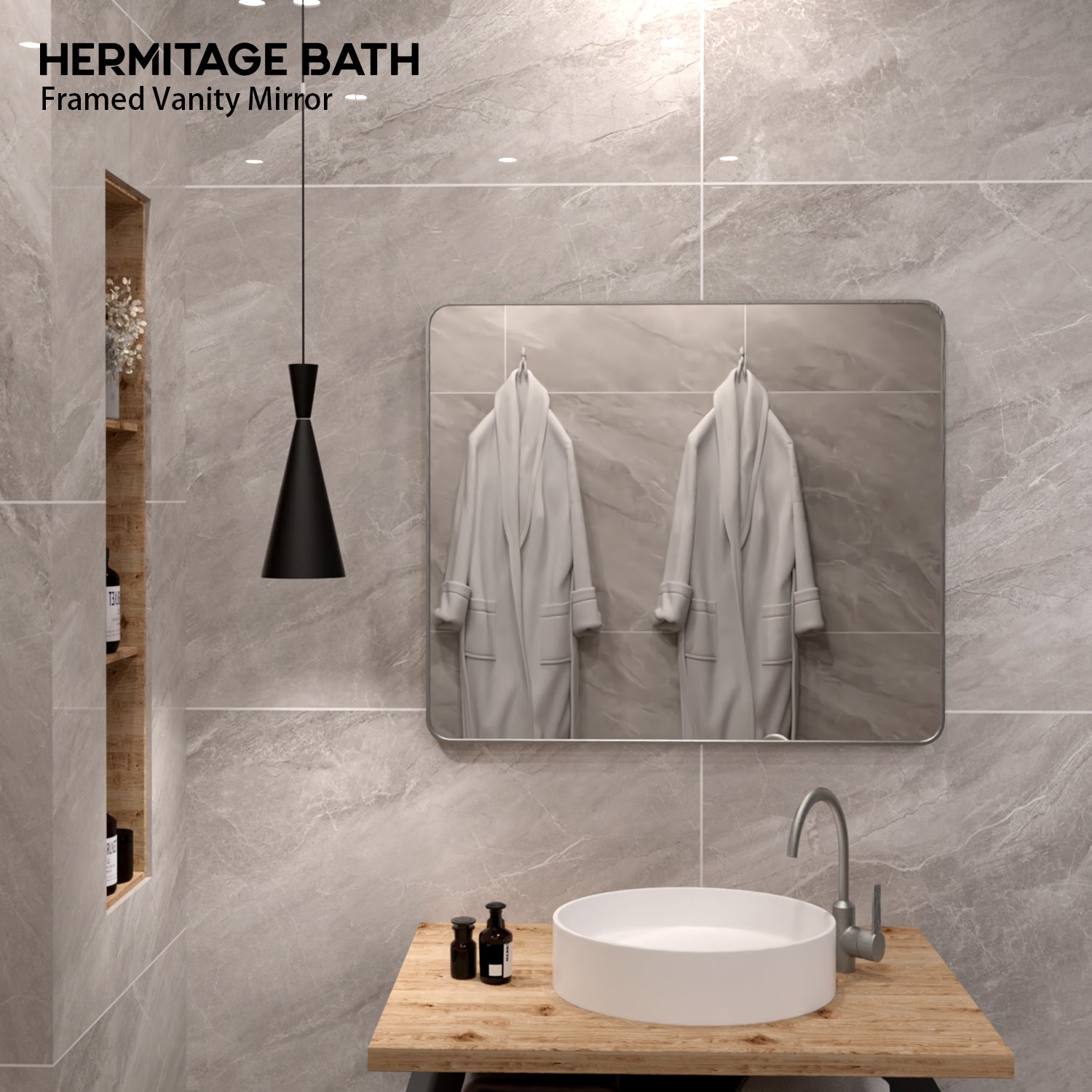 Rectangular Framed Wall Bathroom Vanity Mirror SM-4236GY-9_21fed5c1-08db-4204-aae0-8e384a6e010f