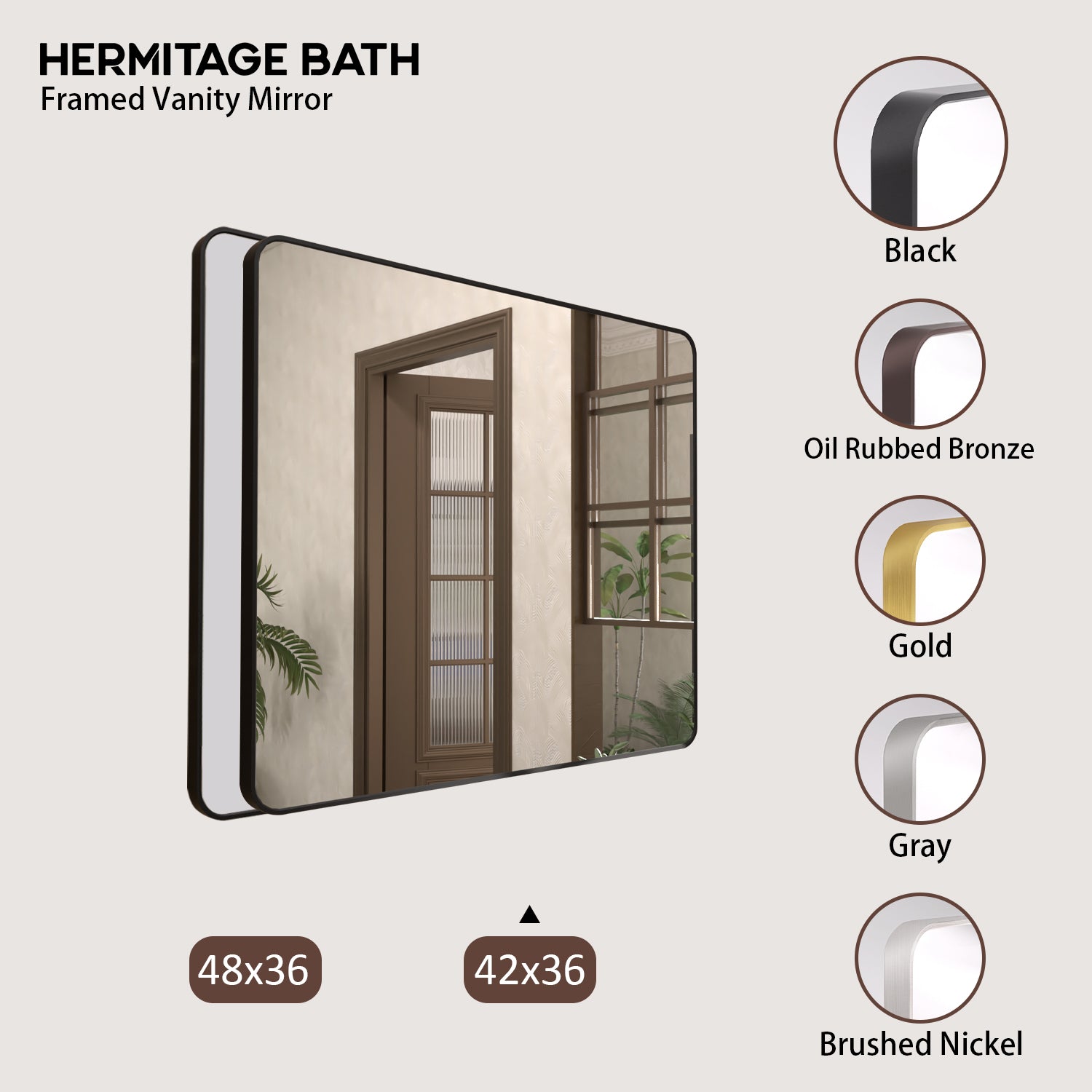 Rectangular Framed Wall Bathroom Vanity Mirror SM-4236MB-10_223dca2d-8229-46f8-bf19-70c3aa1389f7