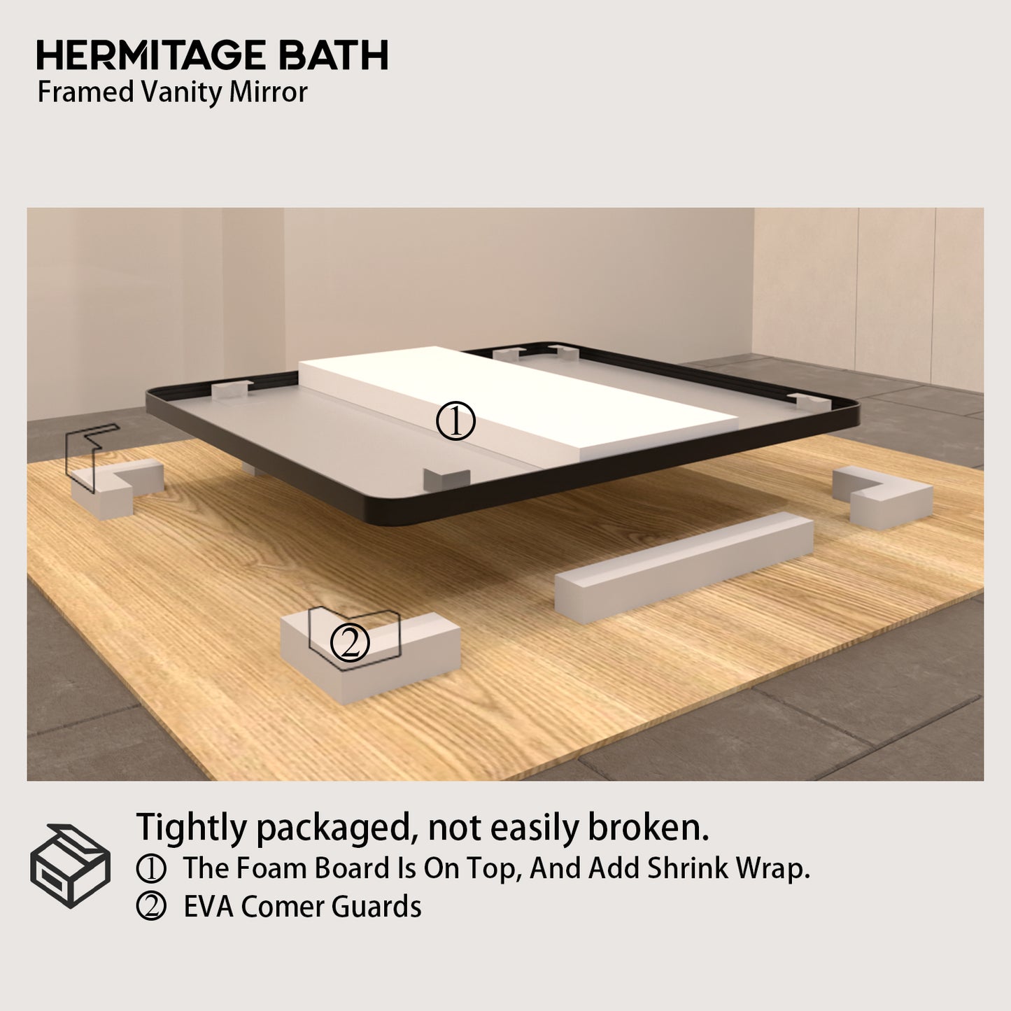 Cosy 42 in. W x 36 in. H Rectangular Framed Wall Bathroom Vanity Mirror SM-4236MB-12