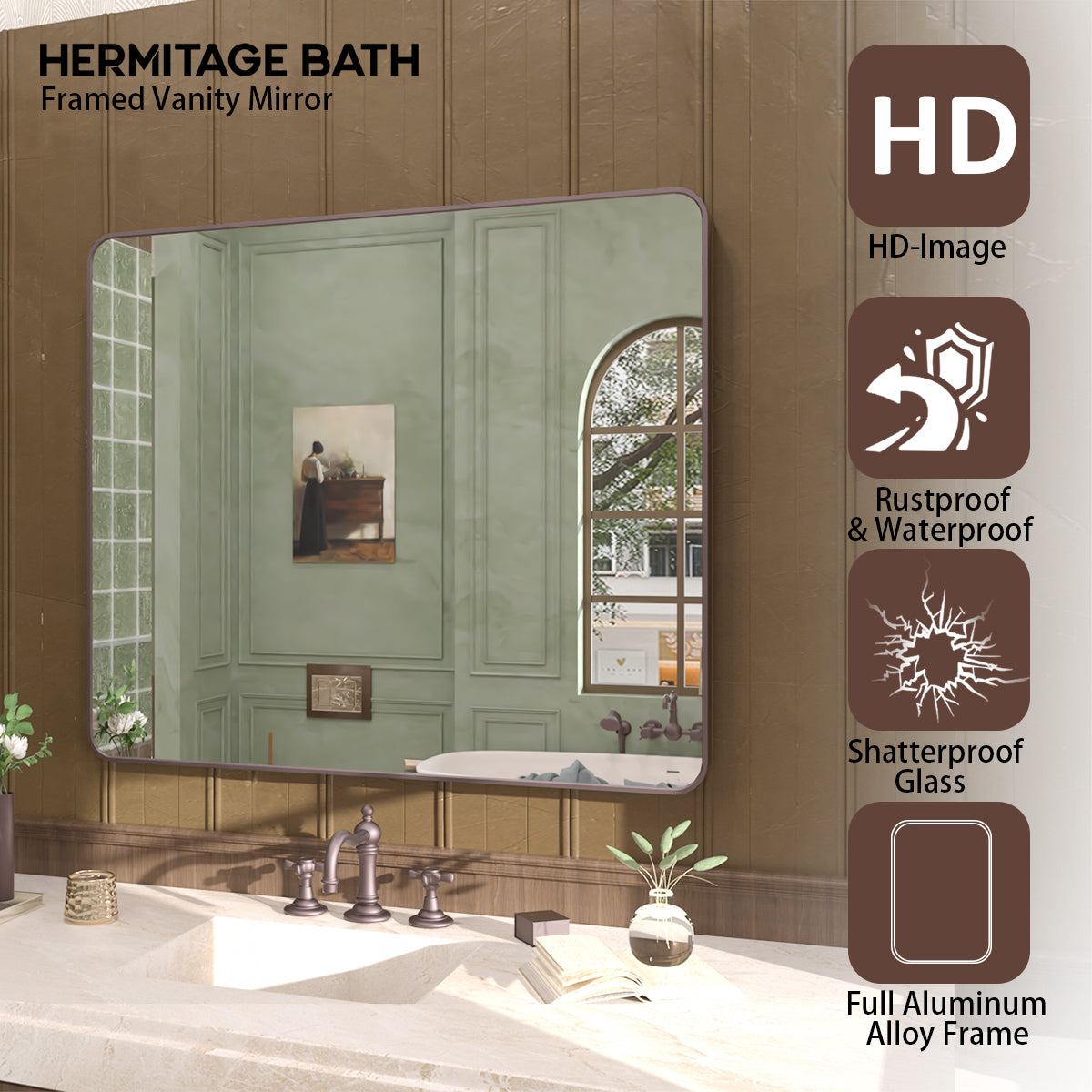 Rectangular Framed Wall Bathroom Vanity Mirror SM-4236ORB-4_1ed381ad-02d6-42c0-a474-c8a6ed21e029