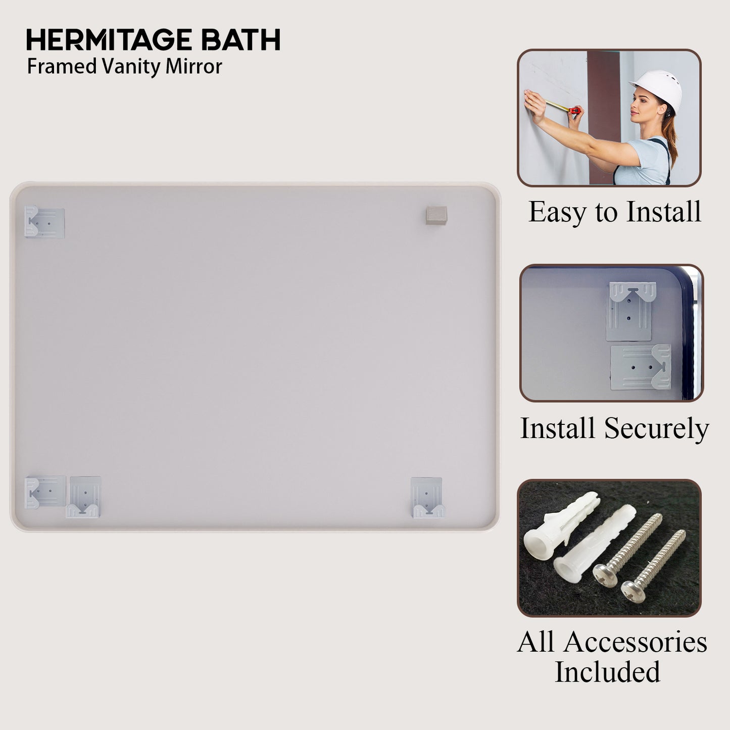 Cosy 48 in. W x 36 in. H Rectangular Framed Wall Bathroom Vanity Mirror SM-4836BN-11