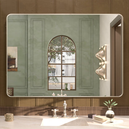 Cosy 48 in. W x 36 in. H Rectangular Framed Wall Bathroom Vanity Mirror Brushed Nickel SM-4836BN-1_9373c9fe-5612-4cfd-a186-36d9ff5c4abf