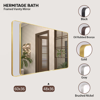 48 in. W x 36 in. H Rectangular Framed Wall Bathroom Vanity Mirror SM-4836G-10