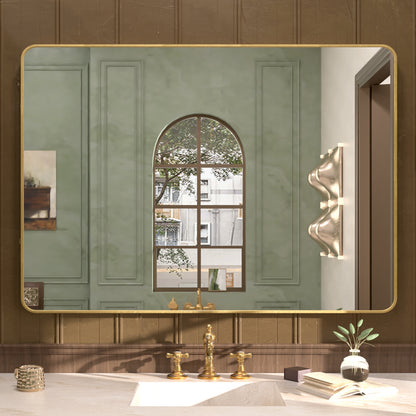 48 in. W x 36 in. H Rectangular Framed Wall Bathroom Vanity Mirror Gold SM-4836G-1_bd861d14-e44b-4414-86ec-2b3865cf9d93