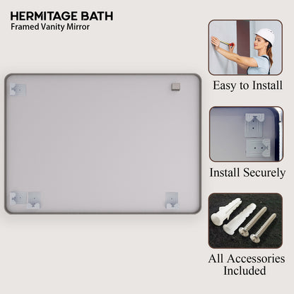 Cosy 48 in. W x 36 in. H Rectangular Framed Wall Bathroom Vanity Mirror SM-4836GY-11