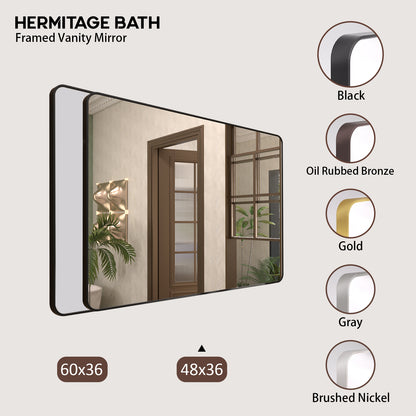 48 in. W x 36 in. H Rectangular Framed Wall Bathroom Vanity Mirror SM-4836MB-10