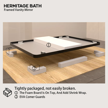 Cosy 48 in. W x 36 in. H Rectangular Framed Wall Bathroom Vanity Mirror SM-4836MB-12_232746bd-a325-481d-9878-b9d5063a328b